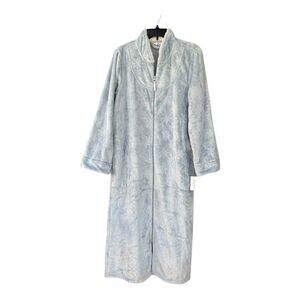 NWT Charter Club Women's Pajamas Long Robe Zip Front Soft Fleece with Snowflake